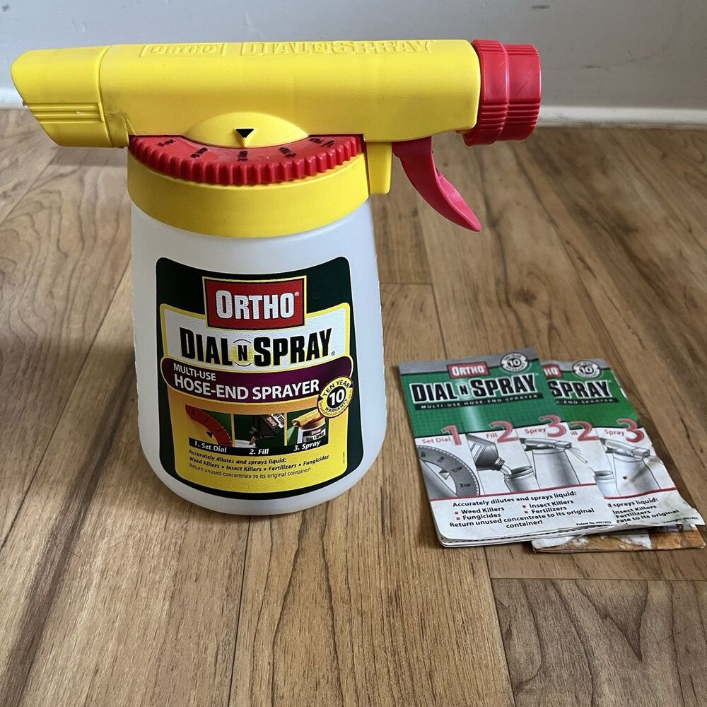 Ortho Dial N Spray Hose-End Sprayer Fertilizer Weeds Insect Multi Use w/ Manual